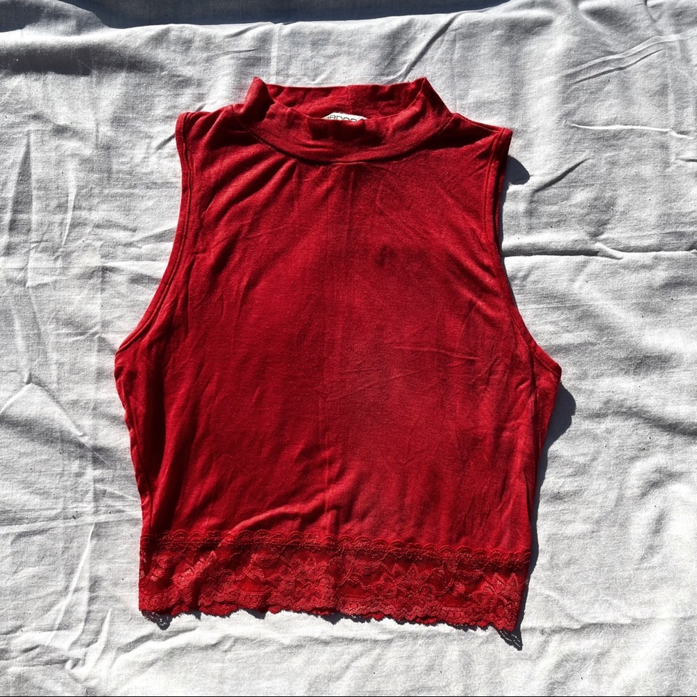 Dark Pink Sleeveless Crop Top